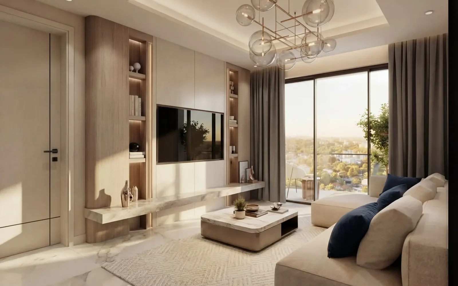Luxury apartment interior at Cheval Riverside